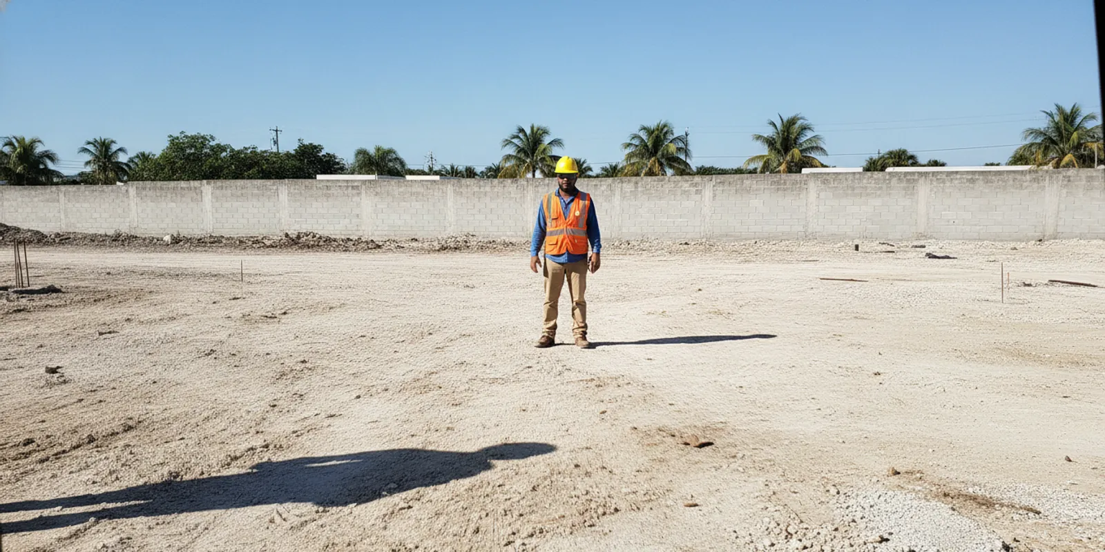 An injured construction worker with an arm sling reviewing paperwork with an advisor — Accident Lawyer Miami Plus